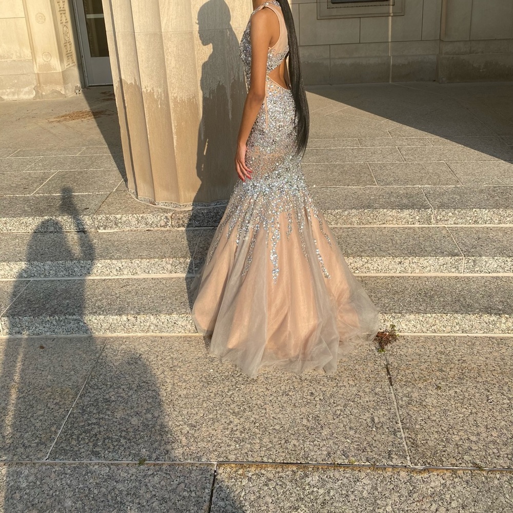 Nude beaded dress! Stunning! Mermaid style!